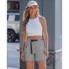 image:imageluvamia Cargo Shorts for Women Mid Thigh High Rise Lightweight Quick Dry Hiking Shorts Women Zipper Pockets with BeltTitanium Gray