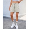 image:imageluvamia Cargo Shorts for Women Mid Thigh High Rise Lightweight Quick Dry Hiking Shorts Women Zipper Pockets with BeltTurtledove