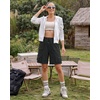 image:imageluvamia Hiking Shorts for Women Bermuda Knee Length Cargo Pull On Quick Dry Elastic Waist Sport 9 Inseam Long ShortsBlack