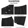 image:imageluvamia Hiking Shorts for Women Bermuda Knee Length Cargo Pull On Quick Dry Elastic Waist Sport 9 Inseam Long ShortsBlack