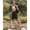 image:imageluvamia Hiking Shorts for Women Bermuda Knee Length Cargo Pull On Quick Dry Elastic Waist Sport 9 Inseam Long ShortsBlack