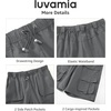 image:imageluvamia Hiking Shorts for Women Bermuda Knee Length Cargo Pull On Quick Dry Elastic Waist Sport 9 Inseam Long ShortsDark Gray
