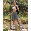 image:imageluvamia Hiking Shorts for Women Bermuda Knee Length Cargo Pull On Quick Dry Elastic Waist Sport 9 Inseam Long ShortsDark Gray