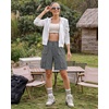 image:imageluvamia Hiking Shorts for Women Bermuda Knee Length Cargo Pull On Quick Dry Elastic Waist Sport 9 Inseam Long ShortsDark Gray
