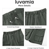 image:imageluvamia Hiking Shorts for Women Bermuda Knee Length Cargo Pull On Quick Dry Elastic Waist Sport 9 Inseam Long ShortsDeep Forest Green