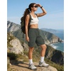 image:imageluvamia Hiking Shorts for Women Bermuda Knee Length Cargo Pull On Quick Dry Elastic Waist Sport 9 Inseam Long ShortsDeep Forest Green