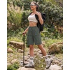 image:imageluvamia Hiking Shorts for Women Bermuda Knee Length Cargo Pull On Quick Dry Elastic Waist Sport 9 Inseam Long ShortsDeep Forest Green