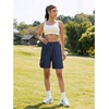 image:imageluvamia Hiking Shorts for Women Bermuda Knee Length Cargo Pull On Quick Dry Elastic Waist Sport 9 Inseam Long ShortsNavy Blue