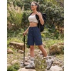 image:imageluvamia Hiking Shorts for Women Bermuda Knee Length Cargo Pull On Quick Dry Elastic Waist Sport 9 Inseam Long ShortsNavy Blue