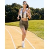 image:imageluvamia Hiking Shorts for Women Cargo Pull On Elastic Waist Lightweight Quick Dry Summer Sport Golf 7 Inch Inseam ShortsDark Khaki