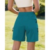 image:imageluvamia Hiking Shorts for Women Cargo Pull On Elastic Waist Lightweight Quick Dry Summer Sport Golf 7 Inch Inseam ShortsHabor Blue