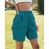 image:imageluvamia Hiking Shorts for Women Cargo Pull On Elastic Waist Lightweight Quick Dry Summer Sport Golf 7 Inch Inseam ShortsHabor Blue