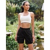image:imageluvamia Hiking Shorts for Women Elastic Waist Pull On Quick Dry Zipper Pockets Lightweight Camping 5 Inseam Cargo ShortsBlack