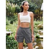 image:imageluvamia Hiking Shorts for Women Elastic Waist Pull On Quick Dry Zipper Pockets Lightweight Camping 5 Inseam Cargo ShortsDark Gray