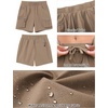 image:imageluvamia Hiking Shorts for Women Elastic Waist Pull On Quick Dry Zipper Pockets Lightweight Camping 5 Inseam Cargo ShortsKhaki