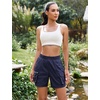 image:imageluvamia Hiking Shorts for Women Elastic Waist Pull On Quick Dry Zipper Pockets Lightweight Camping 5 Inseam Cargo ShortsNavy Blue