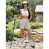 image:imageluvamia Hiking Shorts for Women Elastic Waist Pull On Quick Dry Zipper Pockets Lightweight Camping 5 Inseam Cargo ShortsTurtledove