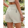 image:imageluvamia Hiking Shorts for Women Elastic Waist Pull On Quick Dry Zipper Pockets Lightweight Camping 5 Inseam Cargo ShortsTurtledove
