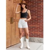 image:imageluvamia Jean Shorts Womens Summer High Waisted Stretchy Denim Shorts Casual Distressed Ripped Fold Hem Jorts with PocketCream White