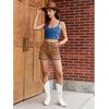 image:imageluvamia Jean Shorts Womens Summer High Waisted Stretchy Denim Shorts Casual Distressed Ripped Fold Hem Jorts with PocketGolden Brown