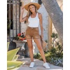 image:imageluvamia Jean Shorts Womens Summer High Waisted Stretchy Denim Shorts Casual Distressed Ripped Fold Hem Jorts with PocketGolden Brown