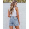 image:imageluvamia Jean Shorts Womens Summer High Waisted Stretchy Denim Shorts Casual Distressed Ripped Fold Hem Jorts with PocketRoadknight Blue