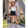 image:imageluvamia Jean Shorts Womens Summer High Waisted Stretchy Denim Shorts Casual Distressed Ripped Fold Hem Jorts with PocketWashed Black