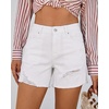 image:imageluvamia Jean Shorts Womens Summer Mid Rise Stretchy Ripped Denim Shorts Casual Mid Thigh Cut Off Jorts with PocketsCream White