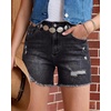 image:imageluvamia Jean Shorts Womens Summer Mid Rise Stretchy Ripped Denim Shorts Casual Mid Thigh Cut Off Jorts with PocketsWashed Black