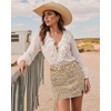image:imageluvamia Skorts for Woman Leopard Cheetah Print Mini Skirt with Shorts High Waisted Trendy Cute Stretchy Side Slit SkortBeige Cheetah