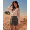 image:imageluvamia Skorts for Woman Leopard Cheetah Print Mini Skirt with Shorts High Waisted Trendy Cute Stretchy Side Slit SkortLced Coffee Leopard