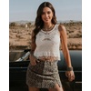 image:imageluvamia Skorts for Woman Leopard Cheetah Print Mini Skirt with Shorts High Waisted Trendy Cute Stretchy Side Slit SkortLced Coffee Leopard