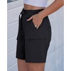 image:imageluvamia Summer Hiking Shorts for Women Casual Cargo High Waisted Water Resistant 7 Inch Inseam Shorts with PocketsBlack