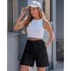 image:imageluvamia Summer Hiking Shorts for Women Casual Cargo High Waisted Water Resistant 7 Inch Inseam Shorts with PocketsBlack