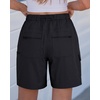 image:imageluvamia Summer Hiking Shorts for Women Casual Cargo High Waisted Water Resistant 7 Inch Inseam Shorts with PocketsBlack