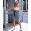 image:imageluvamia Summer Hiking Shorts for Women Casual Cargo High Waisted Water Resistant 7 Inch Inseam Shorts with PocketsBlue Gray