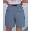 image:imageluvamia Summer Hiking Shorts for Women Casual Cargo High Waisted Water Resistant 7 Inch Inseam Shorts with PocketsBlue Gray