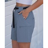 image:imageluvamia Summer Hiking Shorts for Women Casual Cargo High Waisted Water Resistant 7 Inch Inseam Shorts with PocketsBlue Gray