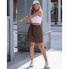 image:imageluvamia Summer Hiking Shorts for Women Casual Cargo High Waisted Water Resistant 7 Inch Inseam Shorts with PocketsBrown