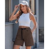 image:imageluvamia Summer Hiking Shorts for Women Casual Cargo High Waisted Water Resistant 7 Inch Inseam Shorts with PocketsBrown
