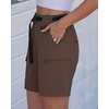 image:imageluvamia Summer Hiking Shorts for Women Casual Cargo High Waisted Water Resistant 7 Inch Inseam Shorts with PocketsBrown