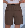 image:imageluvamia Summer Hiking Shorts for Women Casual Cargo High Waisted Water Resistant 7 Inch Inseam Shorts with PocketsBrown