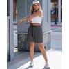 image:imageluvamia Summer Hiking Shorts for Women Casual Cargo High Waisted Water Resistant 7 Inch Inseam Shorts with PocketsDark Gray