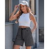 image:imageluvamia Summer Hiking Shorts for Women Casual Cargo High Waisted Water Resistant 7 Inch Inseam Shorts with PocketsDark Gray