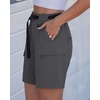 image:imageluvamia Summer Hiking Shorts for Women Casual Cargo High Waisted Water Resistant 7 Inch Inseam Shorts with PocketsDark Gray