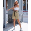 image:imageluvamia Summer Hiking Shorts for Women Casual Cargo High Waisted Water Resistant 7 Inch Inseam Shorts with PocketsKhaki