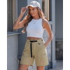image:imageluvamia Summer Hiking Shorts for Women Casual Cargo High Waisted Water Resistant 7 Inch Inseam Shorts with PocketsKhaki