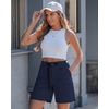 image:imageluvamia Summer Hiking Shorts for Women Casual Cargo High Waisted Water Resistant 7 Inch Inseam Shorts with PocketsNavy Blue