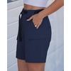 image:imageluvamia Summer Hiking Shorts for Women Casual Cargo High Waisted Water Resistant 7 Inch Inseam Shorts with PocketsNavy Blue