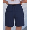 image:imageluvamia Summer Hiking Shorts for Women Casual Cargo High Waisted Water Resistant 7 Inch Inseam Shorts with PocketsNavy Blue